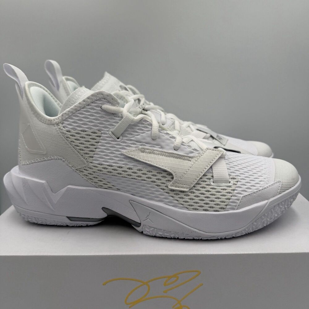 Nike Air Jordan Why Not Zer0.4 Triple White Basketball Shoe CQ4230-101 Mens 12